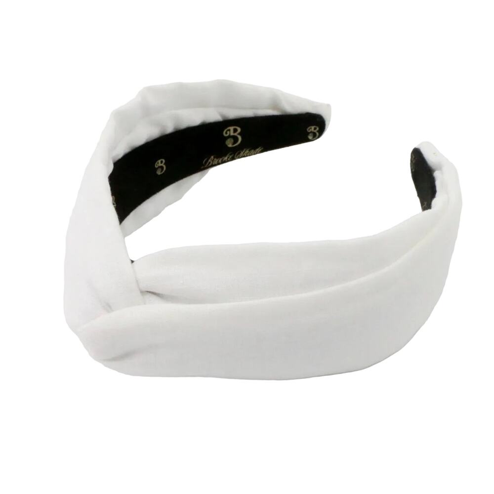 White Linen Twist-knot Headband